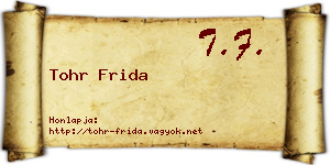 Tohr Frida névjegykártya